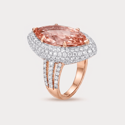 Bloom of Dusk Rose Diamond Cocktail Ring