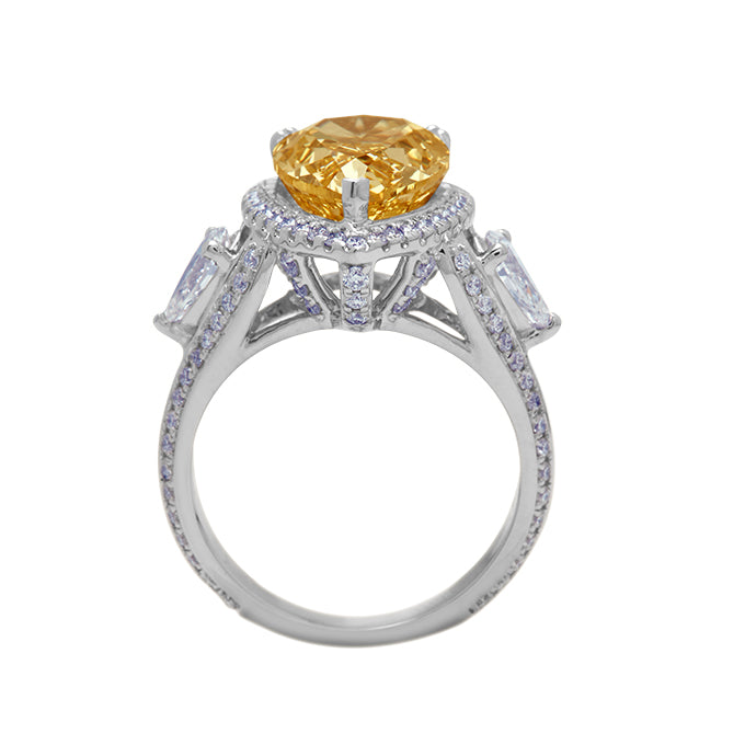 The Champagne Crowned Pear Ring