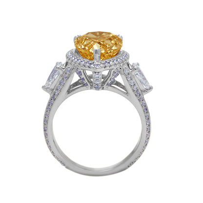 The Champagne Crowned Pear Ring