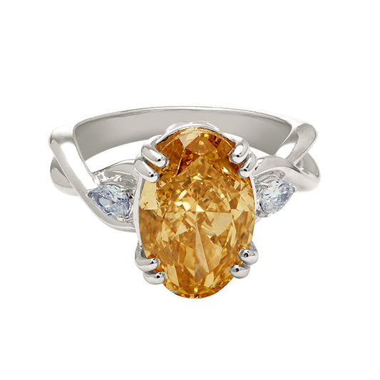 Aukera – Champagne Braided Oval Ring