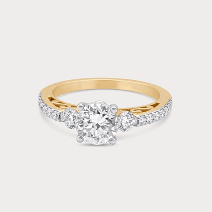 Ivory Petal Glow Solitaire Diamond Ring