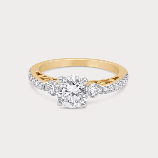 Ivory Petal Glow Solitaire Diamond Ring