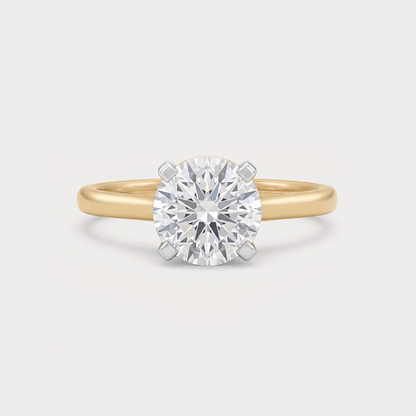 Media Luna Solitaire Diamond Ring