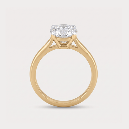 Media Luna Solitaire Diamond Ring
