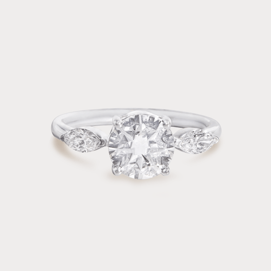 Feuillage Solitaire Diamond Ring
