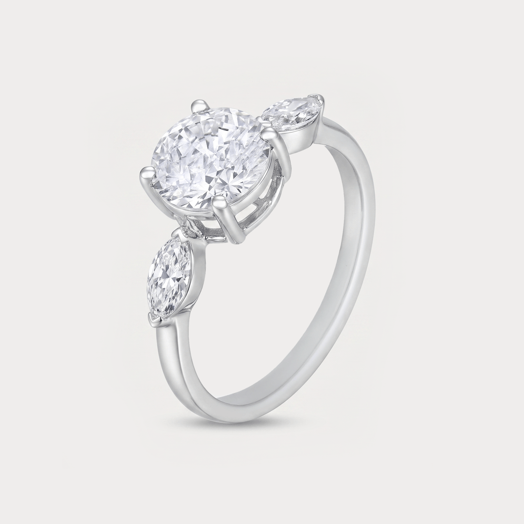 Feuillage Solitaire Diamond Ring