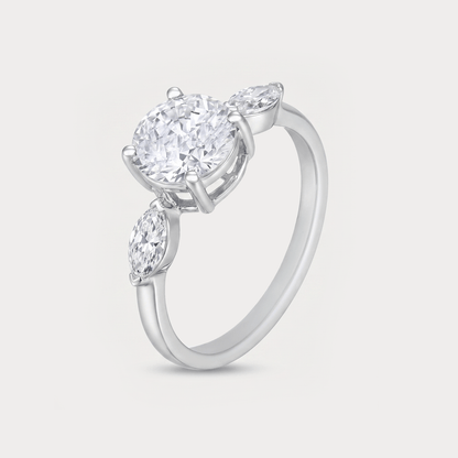 Feuillage Solitaire Diamond Ring