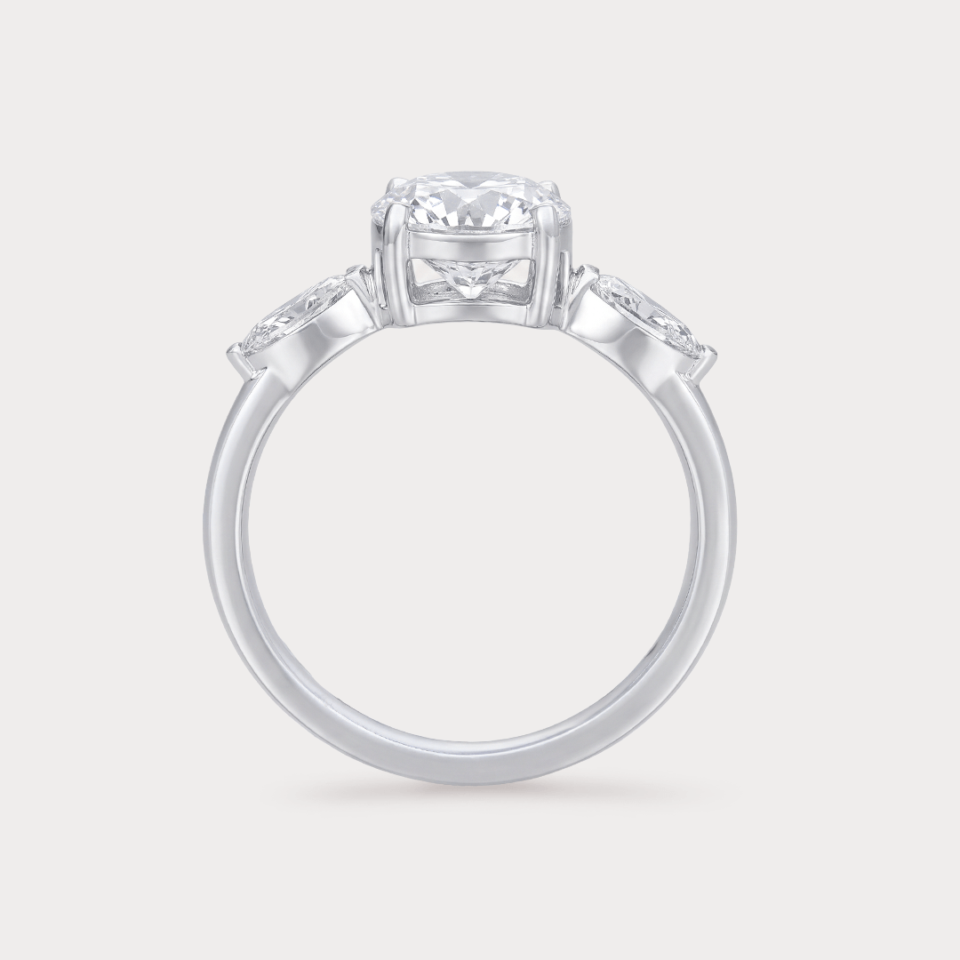Feuillage Solitaire Diamond Ring