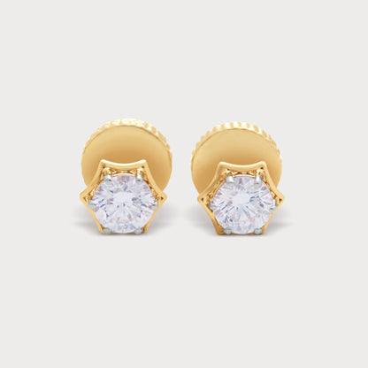 Hexagon Diamond Studs
