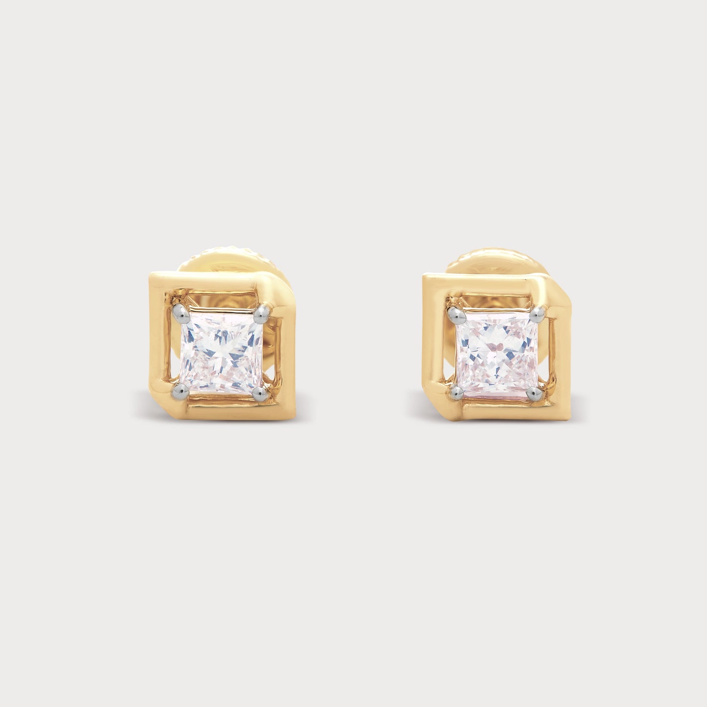 Double Boxed Diamond Studs