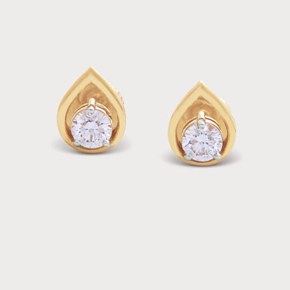 Gold Drop Diamond Studs