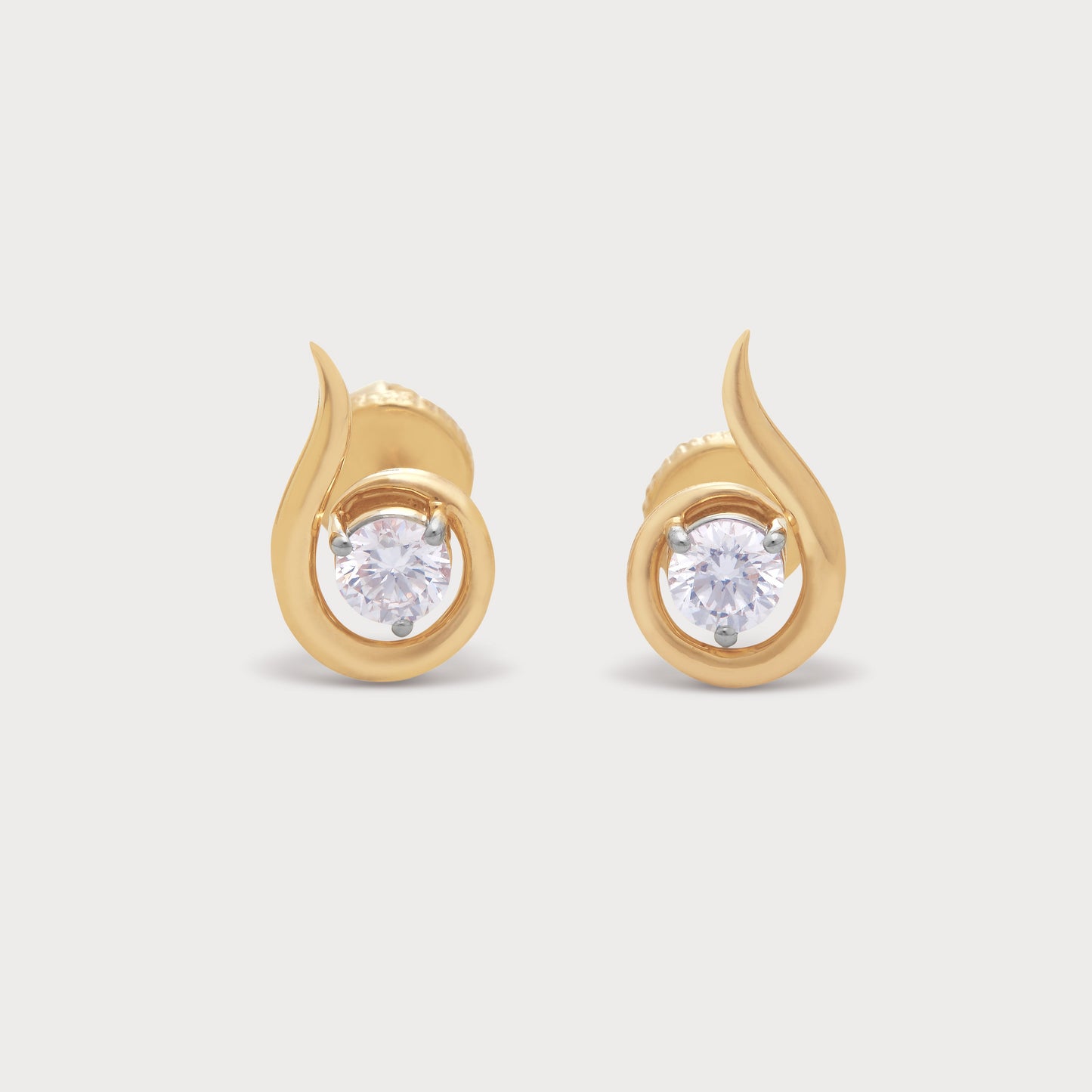 Gold Helix Diamond Studs