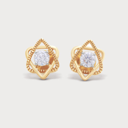 Gold Star Loop Diamond Studs