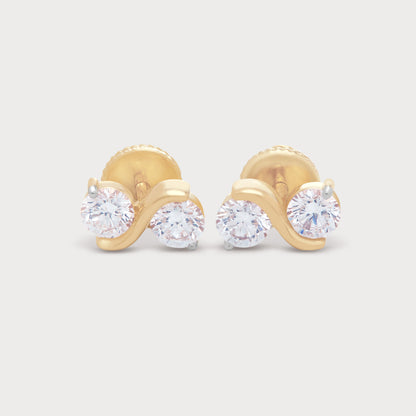 Golden Yin Yang Diamond Studs