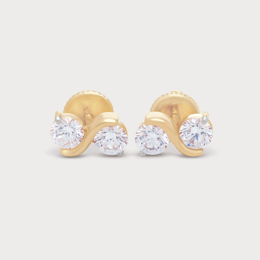 Golden Yin Yang Diamond Studs