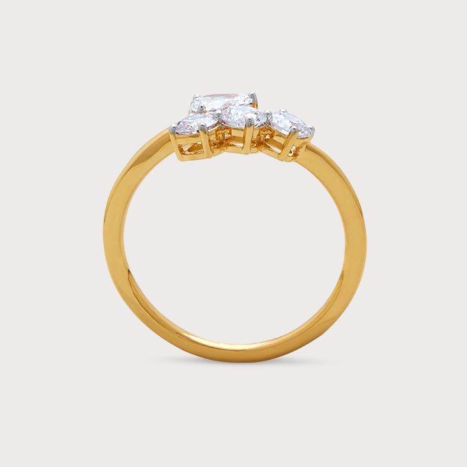 The Crescent Quartet Ring