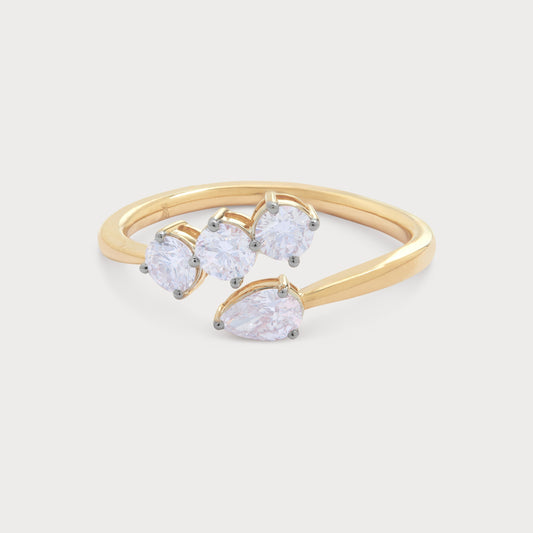 Crescent Quartet Diamond Ring