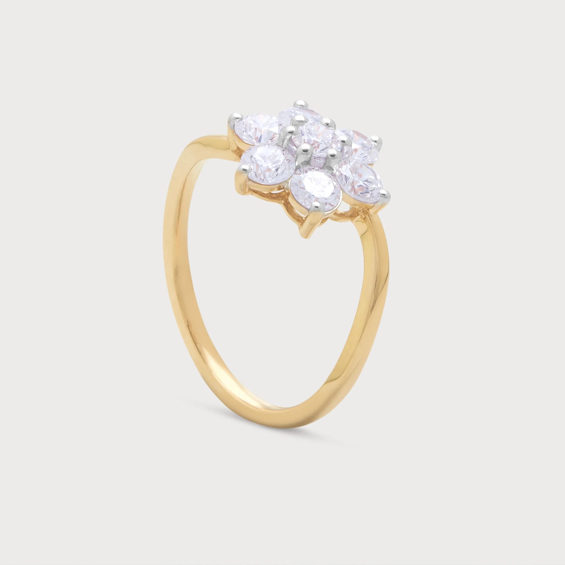 The Bloom Ring - exquisite gold diamond ring with a dazzling floral cluster design, ideal for special occasions or everyday elegance. Shop fine diamond jewelry.