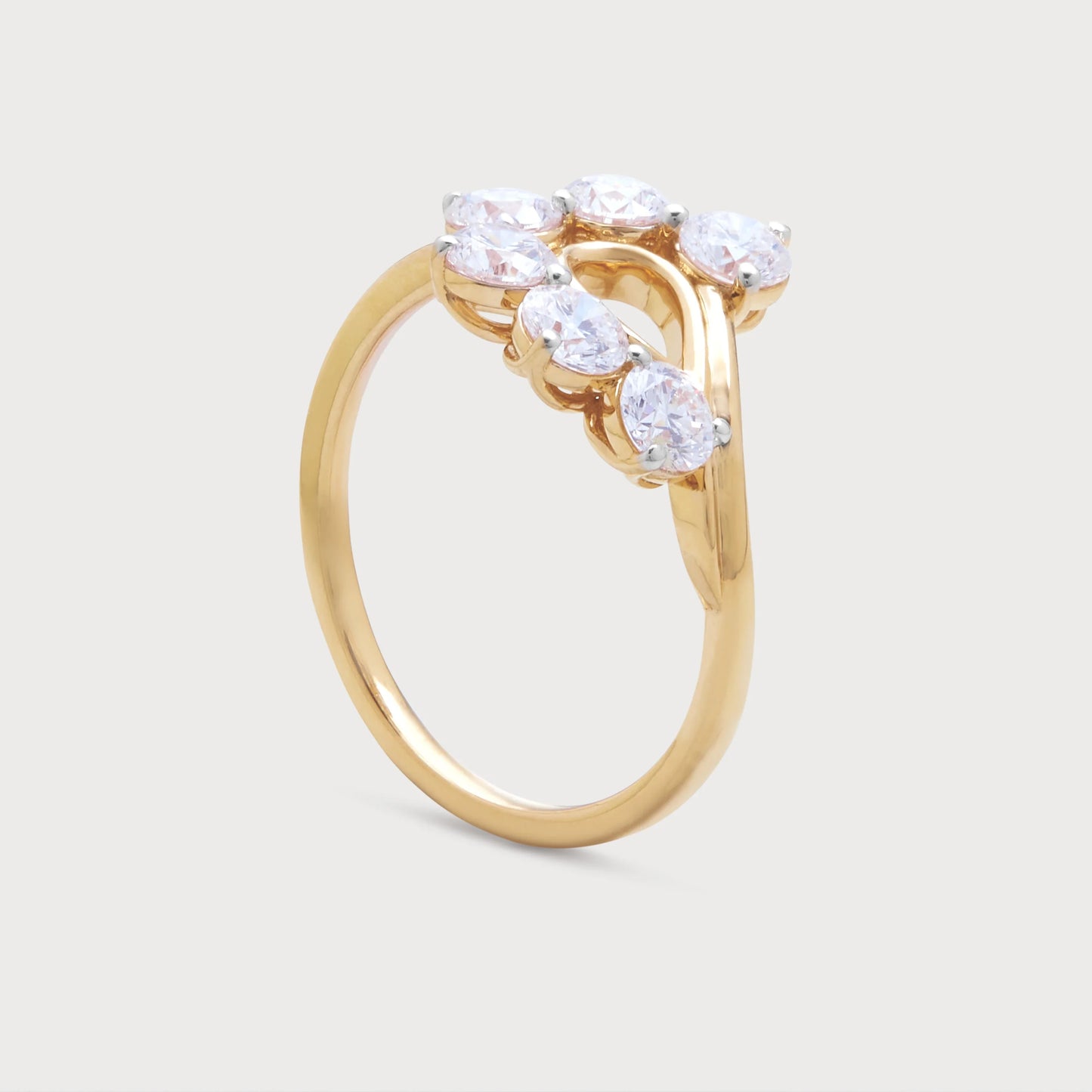 The Althea Ring: Elegant gold ring with multiple round diamonds. Shop fine diamond jewelry for women.
