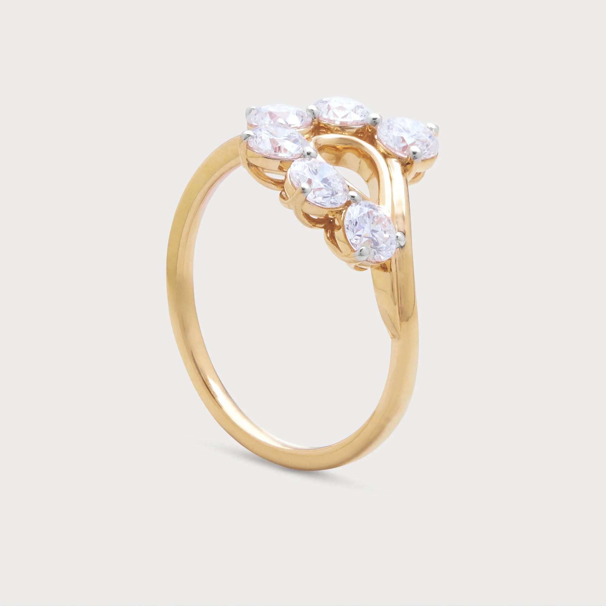 The Althea Ring: Elegant gold ring with multiple round diamonds. Shop fine diamond jewelry for women.