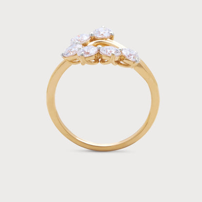 The Althea Ring: Luxurious gold ring featuring multiple sparkling diamonds in a modern cluster design, perfect for engagements or special occasions.