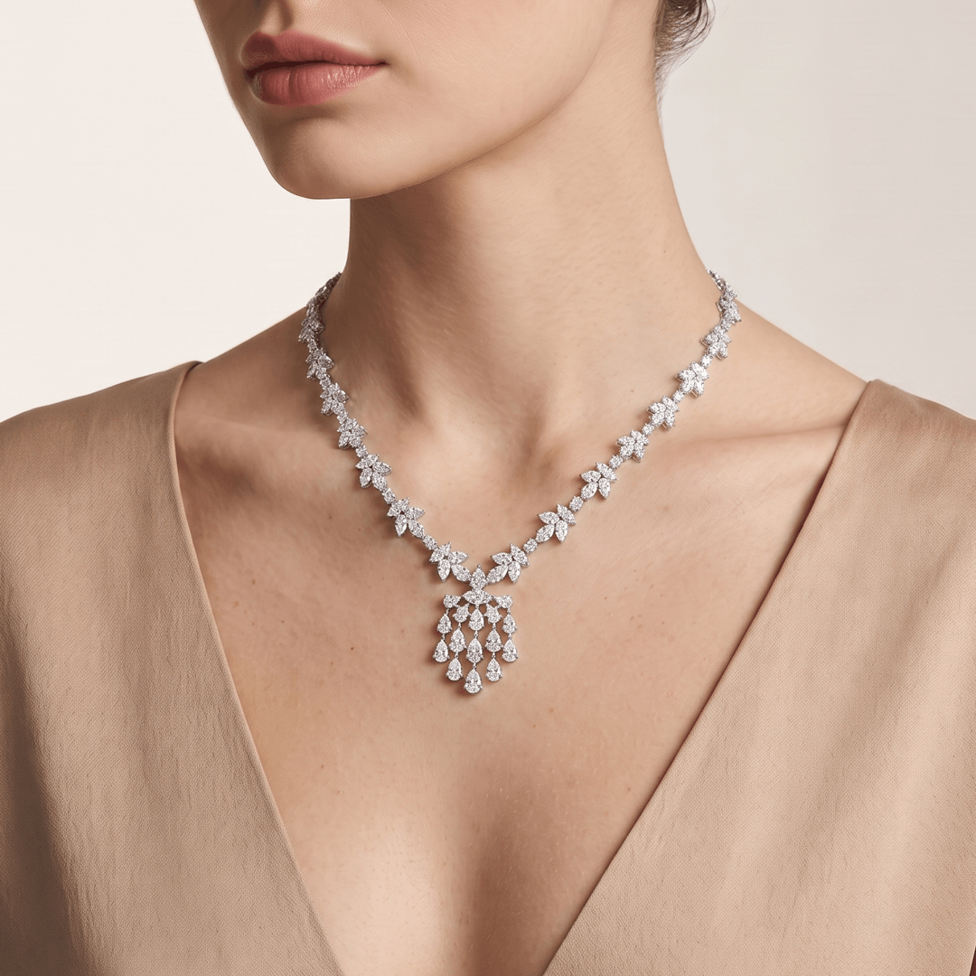 Wholeheart Princess Center Drop Diamond Necklace