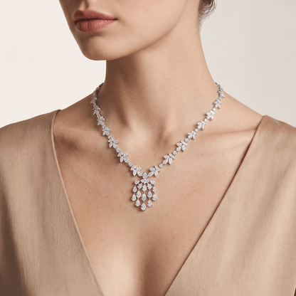Wholeheart Princess Center Drop Diamond Necklace