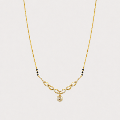 Devotion Solitaire Halo Diamond Mangalsutra