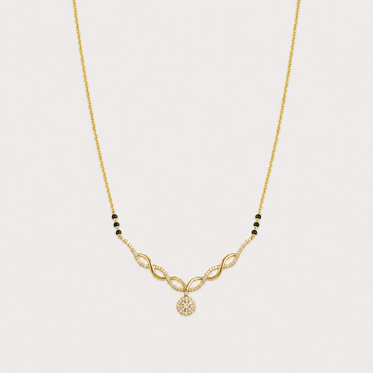 Devotion Solitaire Halo Diamond Mangalsutra
