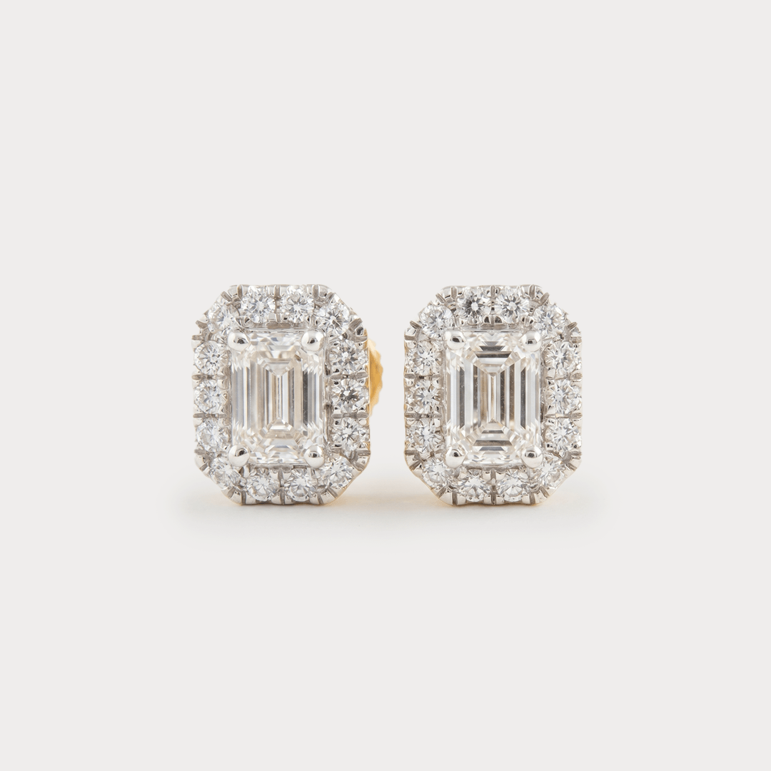 Crown of Light Halo Diamond EarRing