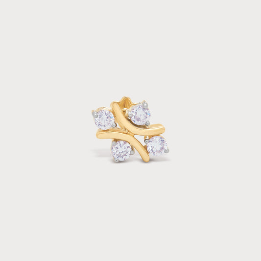 Curved Spark Diamond Nose Pin