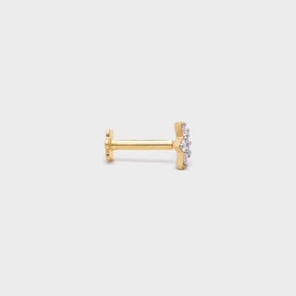 The Stellar Nose Pin - elegant gold diamond nose pin for women, perfect for a sparkling nose piercing. Shop fine diamond jewellery.