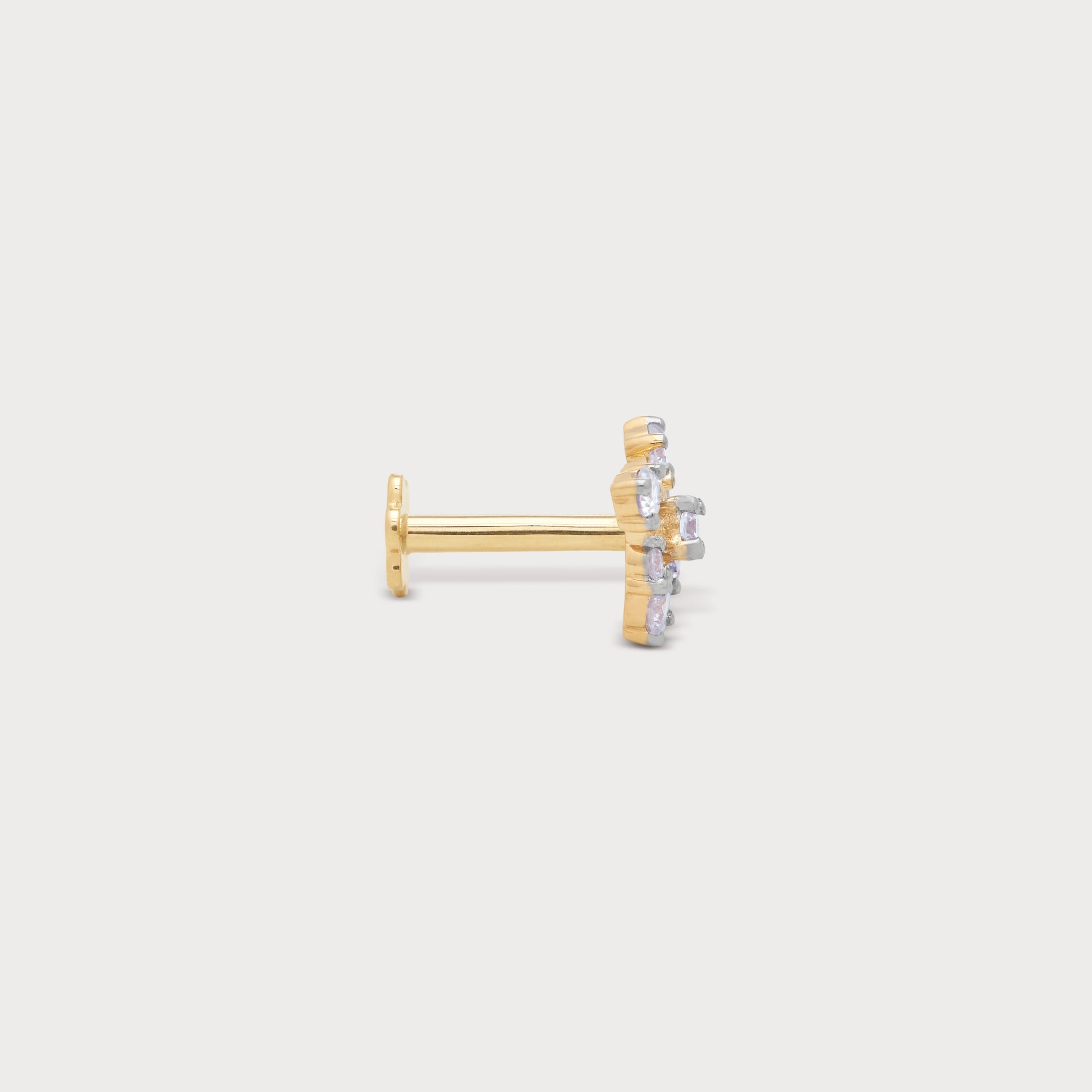 The Sparkle Cluster Nose Pin, a gold diamond nose pin for women, from a diamond jewellery store.