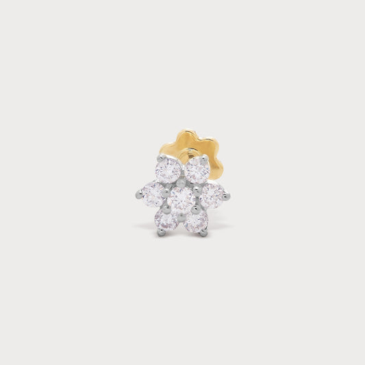 Blooming Spark Diamond Nose Pin