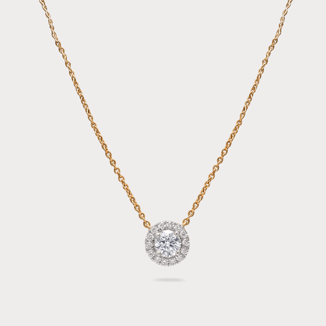 Hollowbrook Halo Diamond Pendant Chain