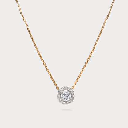 Hollowbrook Halo Diamond Pendant Chain