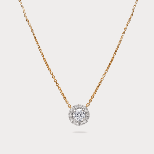 Hollowbrook Halo Diamond Pendant Chain