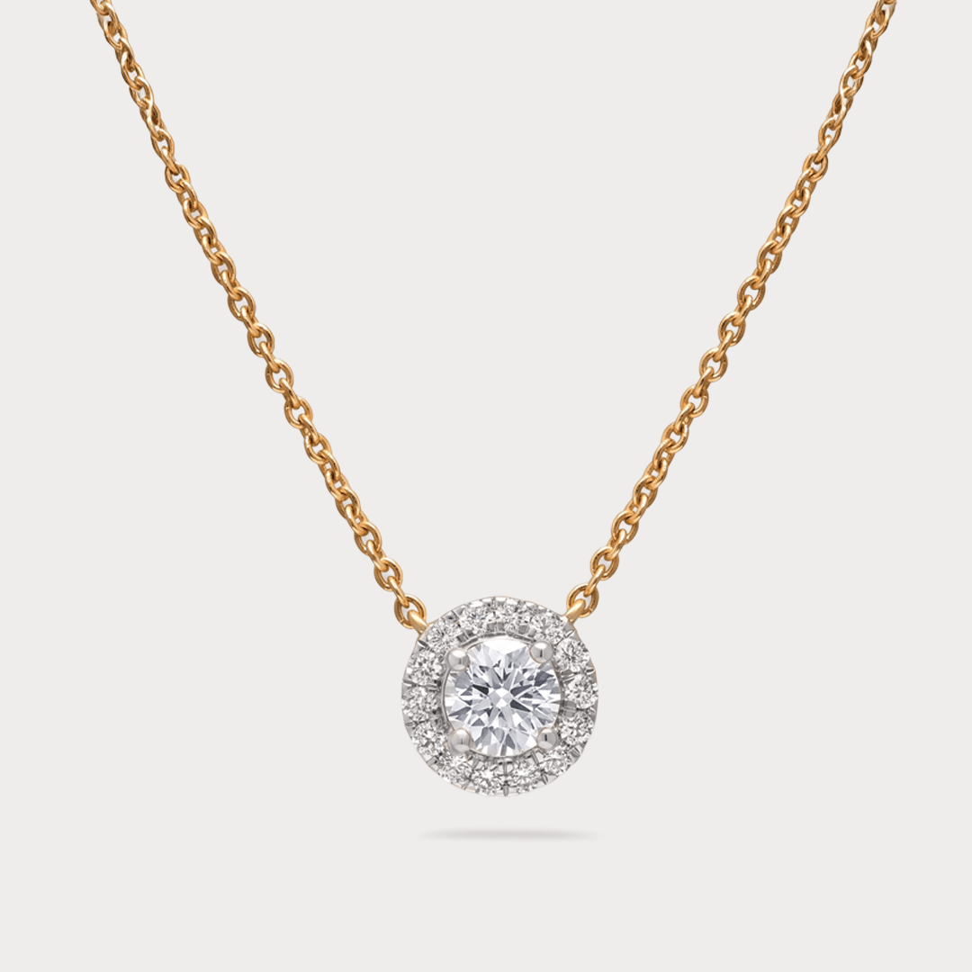 Hollowbrook Halo Diamond Pendant Chain