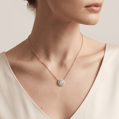 Hollowbrook Halo Diamond Pendant Chain