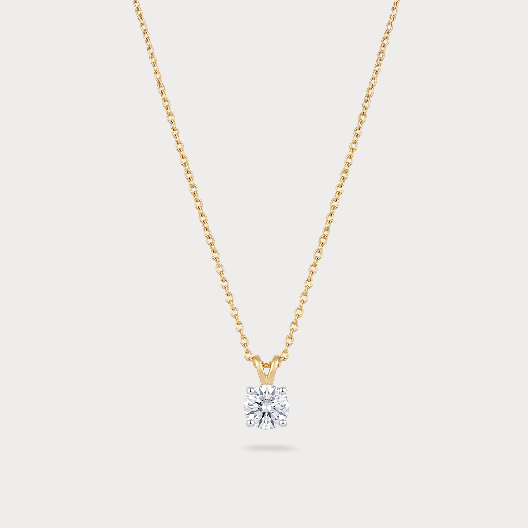 Astre d'Or Solitaire Diamond Pendant Chain