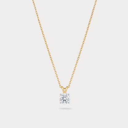 Astre d'Or Solitaire Diamond Pendant Chain