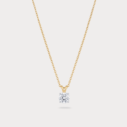 Astre d'Or Solitaire Diamond Pendant Chain