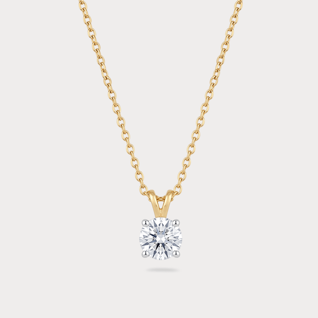 Astre d'Or Solitaire Diamond Pendant Chain