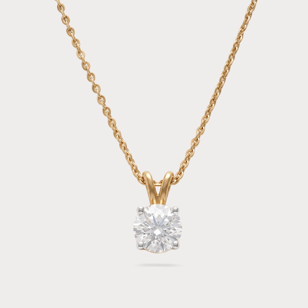 Belle Etoile Grace Solitaire Diamond Pendant Chain