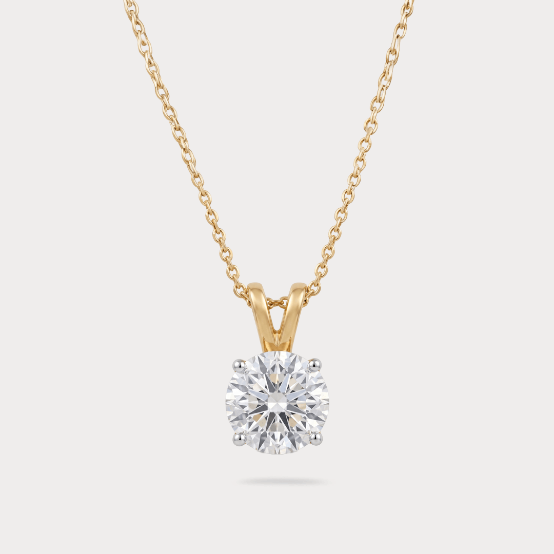 Cielo Dorado Solitaire Diamond Pendant Chain