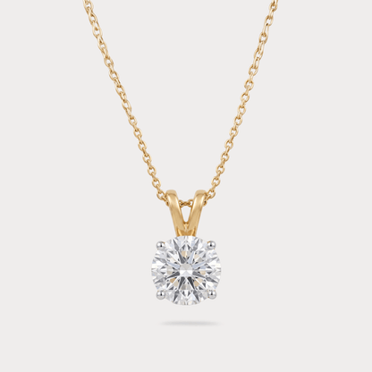 Cielo Dorado Solitaire Diamond Pendant Chain