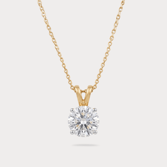 Cielo Dorado Solitaire Diamond Pendant Chain