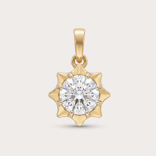Ashtalakshmi Solitaire Diamond Pendant