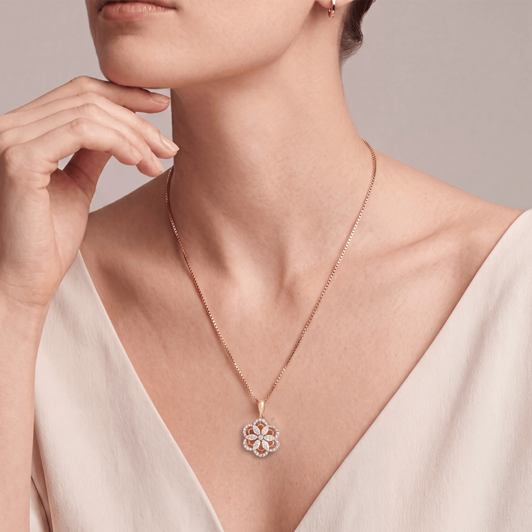 Rosevale Floral Diamond Pendant