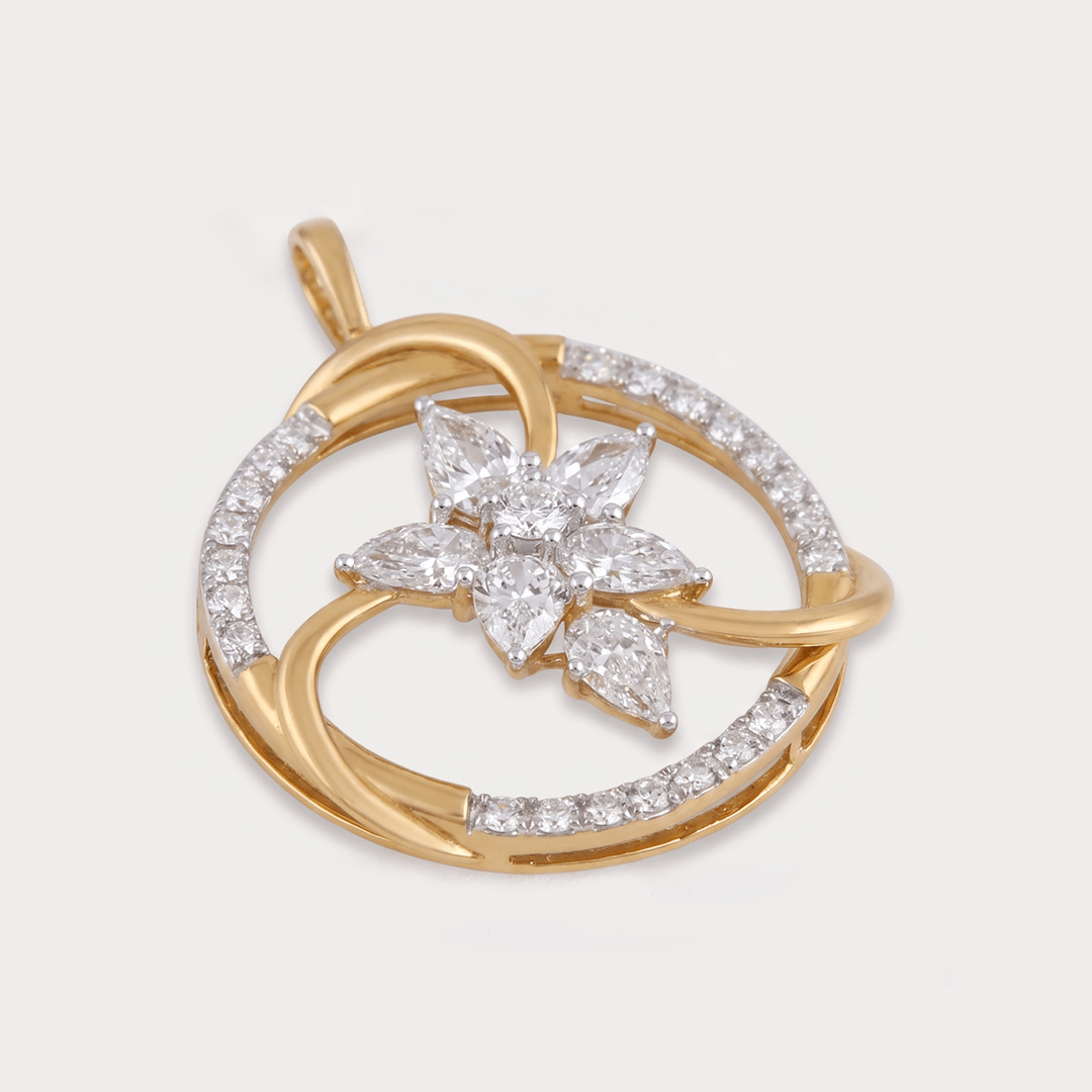 Elderflower Halo Floral Diamond Pendant